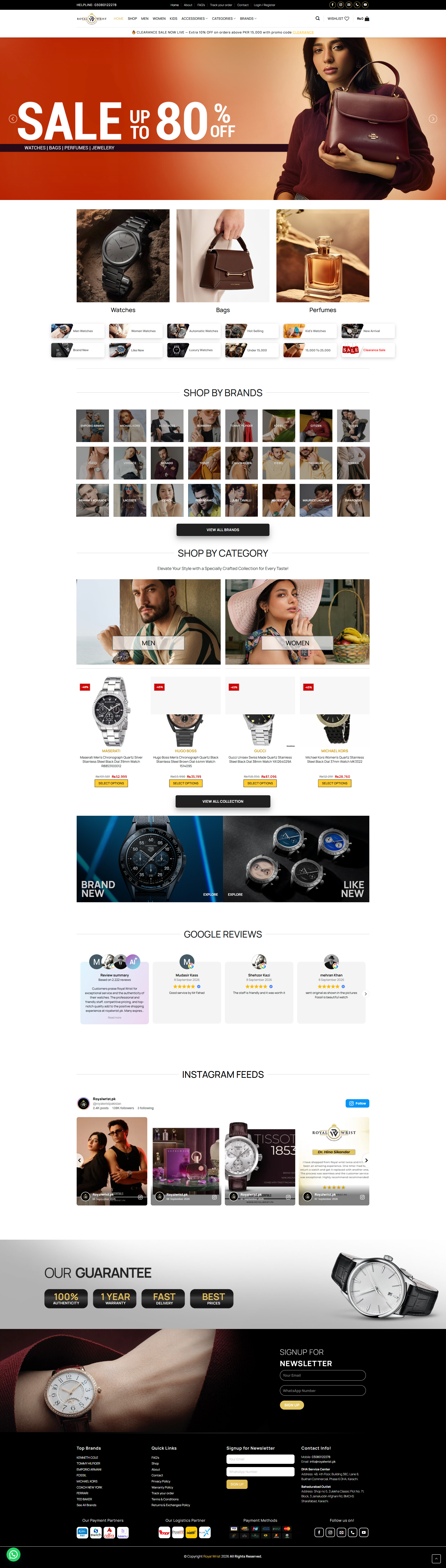 Royal Wrist online watch store website screenshot